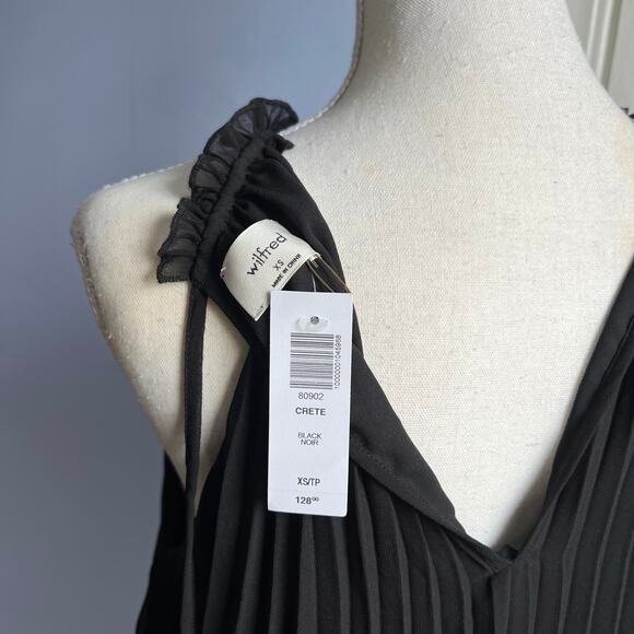 NWT Aritzia Wilfred Crete Mini Dress Chiffon Accordion Pleat Ruffles Size XS - Picture 9 of 11